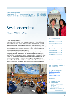 Sessionsbericht - Marianne Streiff