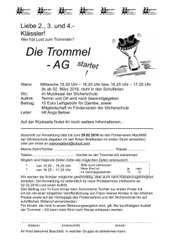 Einladung Trommel-AG 2016 Viertklässler Kopie