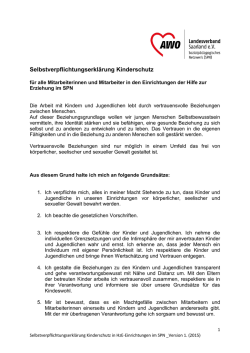 Selbstverpflichtungserklärung Kinderschutz