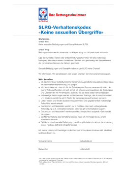 SLRG-Verhaltenskodex «Keine sexuellen Übergriffe»