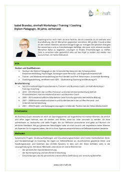 Isabel Brandau, sinnhaft Workshops I Training I Coaching Diplom