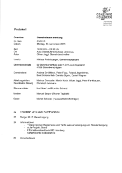 Protokoll Gemeindeversammlung vom 30.11.2015