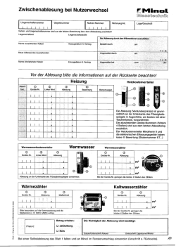 und Warmwasser Zwischenablesung bei Nutzerwechsel