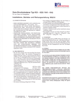 Dom-Druckminderer Typ K31 - K33 l K41