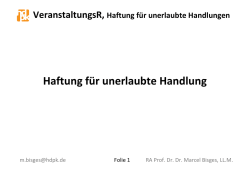 Haftung f&uuml;r unerlaubte Handlung