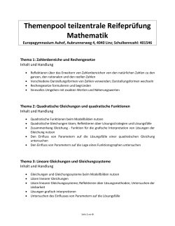 Mathematik - Europagymnasium Auhof