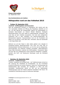 H&ouml;hepunkte rund um das Volksfest 2015