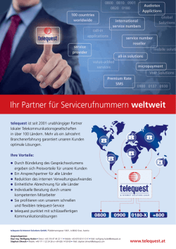 Ihr Partner f&uuml;r Servicerufnummern weltweit