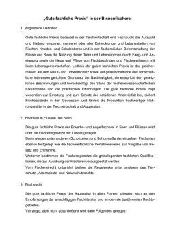 „Gute fachliche Praxis“ in der Binnenfischerei - Portal