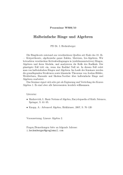 Halbeinfache Ringe und Algebren