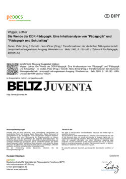 Die Wende der DDR-P&auml;dagogik. Eine Inhaltsanalyse von