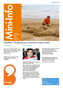 Mini Info August 2012 - Bachmann Support GmbH