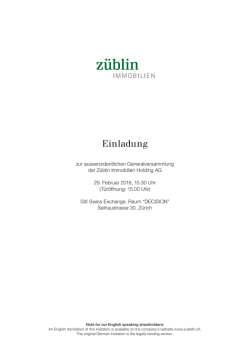 Einladung - Z&uuml;blin Immobilien