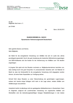 Dynamischer Verbrennungsmarkt Deutschland