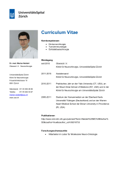 Curriculum Vitae - Klinik für Neurochirurgie