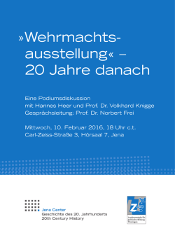 Eine Podiumsdiskussion mit Hannes Heer und Prof. Dr. Volkhard