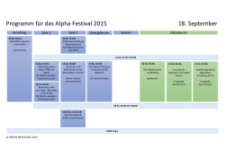 Aktuelle Programmübersicht für das Alpha Festival 2015 als PDF