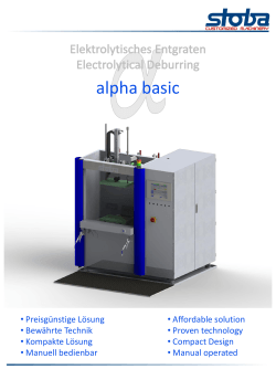 Produktflyer alpha basic - stoba Sondermaschinen GmbH