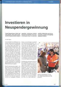 Investieren in - Wagner Fundraising