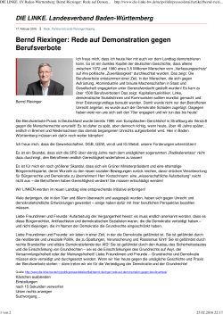 Bernd Riexinger: Rede auf Demonstration gegen Berufsverbote