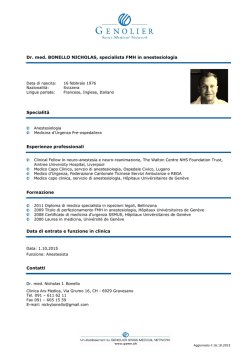 Dr. med. BONELLO NICHOLAS, specialista FMH in anestesiologia