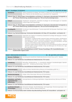 Übersicht | Beschreibung Module | Anmeldung | Impressum