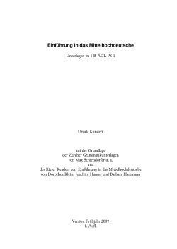Einführung in das Mittelhochdeutsche II