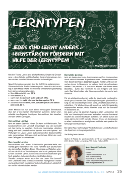 IMPULS 25 Text: Mag. Margot Feldhofer Der auditive Lerntyp Der