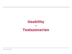 Usability - Testszenarien