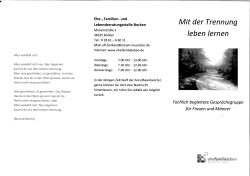 Mit der Trennung leben lernen - Ehe-, Familien