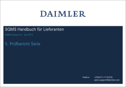 SQMS Handbuch für Lieferanten - Daimler Supplier Portal