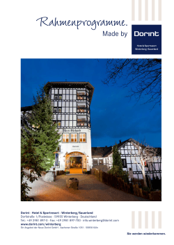 Rahmenprogramme Dorint Hotel & Sportresort Winterberg/Sauerland
