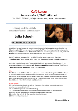 Julia Schoch - Veranstaltungen