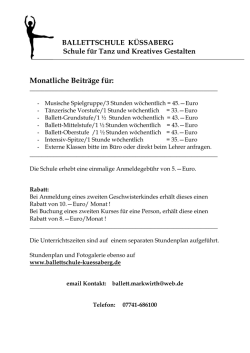 Unterricht & Preise - Ballettschule Kuessaberg