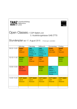 Open Classes// CDP Ballett und 3. Ausbildungsklasse GAB ZTTS