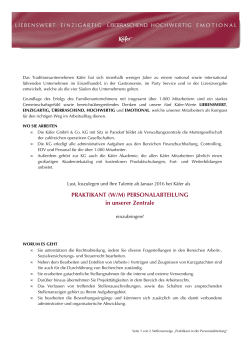 PRAKTIKANT (W/M) PERSONALABTEILUNG in unserer Zentrale
