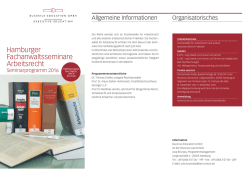 Hamburger Fachanwaltsseminare Arbeitsrecht