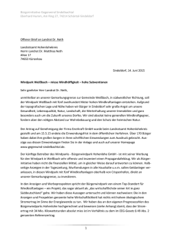 Bürgerinitiative Gegenwind Sindelbachtal Eberhard Humm, Am