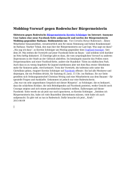 Mobbing-Vorwurf gegen Rodewischer Bürgermeisterin