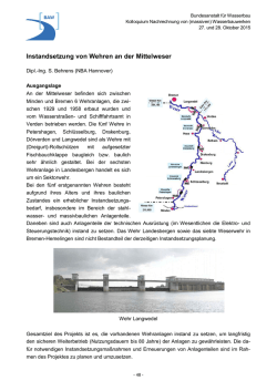 Instandsetzung von Wehren an der Mittelweser