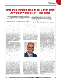 Drohende Immissionen aus der Garten-Beiz