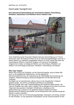 Post Artikel vom 23.03.2016 - Freiwillige Feuerwehr Diebach