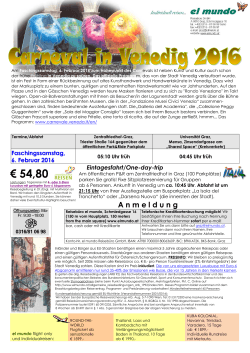 Carneval Venedig 6 Feb 2016 Progamm Kunden