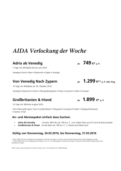 Gro&szlig;britanien & Irland Adria ab Venedig Von Venedig Nach Zypern