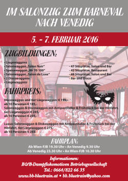 im salonzug zum karneval nach venedig - B&B