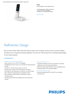 Product Leaflet: Schnurlostelefon mit Anrufbeantworter