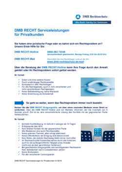 DMB RECHT Serviceleistungen f&uuml;r Privatkunden