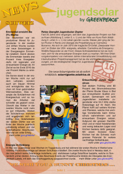 Jugendsolar Newsletter Dezember 2015