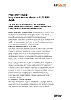 Pressemitteilung: Magdalena Neuner startet mit B2RUN durch