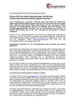 Greiner Bio-One startet internationalen Vertrieb des
